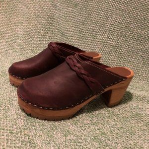 MIA Elsa Chunky Wooden High Heel Clogs 37/6.5